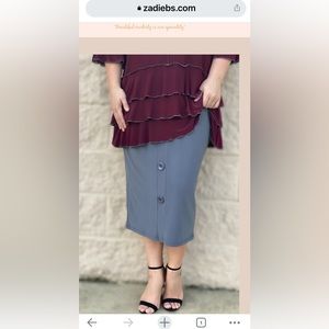 Zadie b’s faux button midi skirt